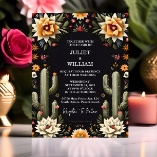 Invitation Style élégant Fiesta Cactus Floral Mariage mexicai