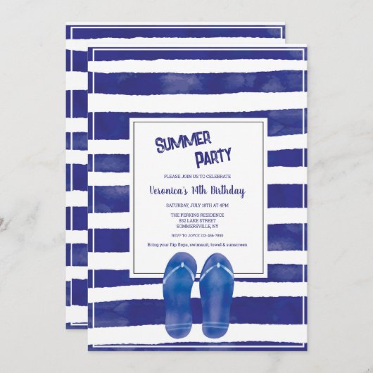 Invitation Style été (Devant / Derrière)