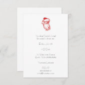 Invitation Style Faux Letterpress en relief Père Noël (Devant / Derrière)