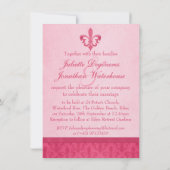 Invitation Style Fleur De Lis photo rose (Dos)