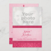 Invitation Style Fleur De Lis photo rose (Devant / Derrière)