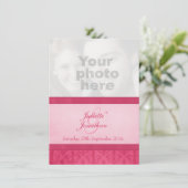Invitation Style Fleur De Lis photo rose (Debout devant)