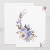 Invitation Style floral de boutique violet (Devant / Derrière)