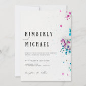 Invitation Stylé Floral Turquoise Enregistrer La Date Invitat (Devant)