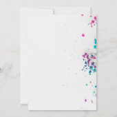 Invitation Stylé Floral Turquoise Enregistrer La Date Invitat (Dos)