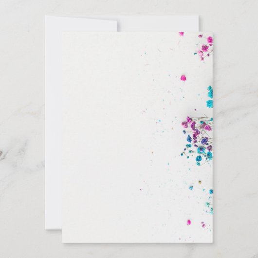 Invitation Stylé Floral Turquoise Enregistrer La Date Invitat (Dos)