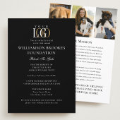 Invitation Style Gala Custom Event Logo Photo Black White
