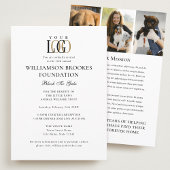 Invitation Style Gala Custom Event Logo Photo Blanc Noir