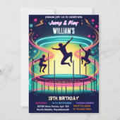 Invitation style garçons enfants cool trampoline Park 13e ann (Devant)