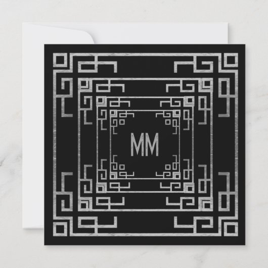 Invitation Style Géométrique Gatsby, Meurtre Mystère Hallowee (Dos)