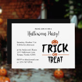 Invitation Style Halloween Party "Trick or Treat" Imprimer