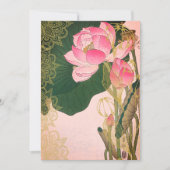 Invitation Style indien Mariage Water Lilley Pink Gold (Devant)
