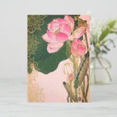 Invitation Style indien Mariage Water Lilley Pink Gold (Debout devant)