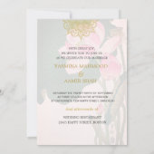 Invitation Style indien Mariage Water Lilley Pink Gold (Dos)