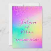 Invitation Style Indien Sangeet Coloré Élégant (Devant)