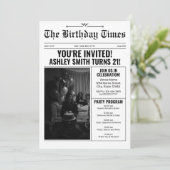 Invitation Style journal vintage 21e fête d'anniversaire (Debout devant)