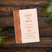 Invitation Style jungle Bohème brûlé orange Enregistrer la da
