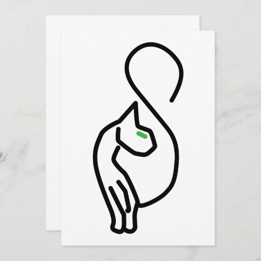 Invitation Style Kitty Cat Outline (Devant / Derrière)