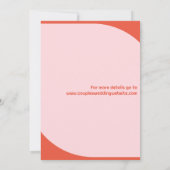Invitation Style les années 70 clair Retro rose et orange Gra (Dos)