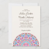 Invitation Style Mandala de Mariage Classique Orné Art Déco (Devant)