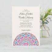 Invitation Style Mandala de Mariage Classique Orné Art Déco (Debout devant)