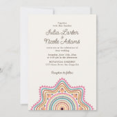 Invitation Style Mandala de Mariage Classique Orné Art Déco (Devant)