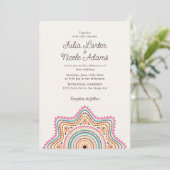 Invitation Style Mandala de Mariage Classique Orné Art Déco (Debout devant)