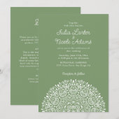 Invitation Style Mandala de Mariage Classique Orné Art Déco (Devant / Derrière)