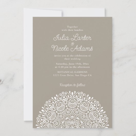Invitation Style Mandala de Mariage Classique Orné Art Déco (Devant)