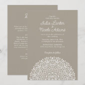 Invitation Style Mandala de Mariage Classique Orné Art Déco (Devant / Derrière)