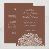Invitation Style Mandala Mariage Art Déco Orné Classique (Devant / Derrière)