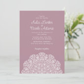 Invitation Style Mandala Mariage Art Déco Orné Classique (Debout devant)