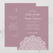 Invitation Style Mandala Mariage Art Déco Orné Classique (Devant / Derrière)