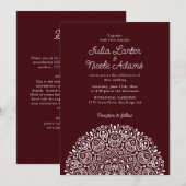 Invitation Style Mandala Mariage Art Déco Orné Classique (Devant / Derrière)