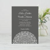 Invitation Style Mandala Mariage Classique Orné Art Déco (Debout devant)