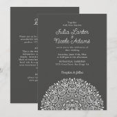 Invitation Style Mandala Mariage Classique Orné Art Déco (Devant / Derrière)