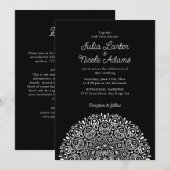 Invitation Style Mandala Mariage Classique Orné Art Déco (Devant / Derrière)