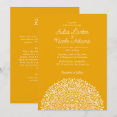 Invitation Style Mandala Mariage Classique Orné Art Déco (Devant / Derrière)