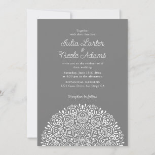 Invitation Style Mandala Mariage Classique Orné Art Déco