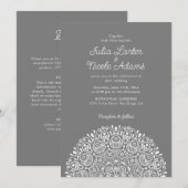 Invitation Style Mandala Mariage Classique Orné Art Déco (Devant / Derrière)