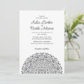 Invitation Style Mandala Mariage Classique Orné Art Déco (Debout devant)