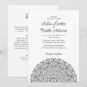Invitation Style Mandala Mariage Classique Orné Art Déco (Devant / Derrière)