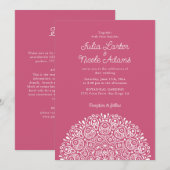 Invitation Style Mandala Mariage Classique Orné Art Déco (Devant / Derrière)