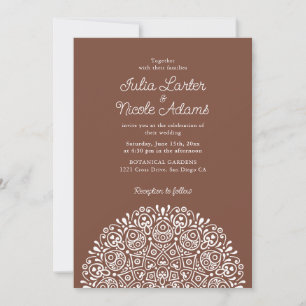 Invitation Style Mandala Mariage Classique Orné Art Déco