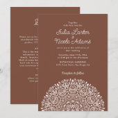 Invitation Style Mandala Mariage Classique Orné Art Déco (Devant / Derrière)