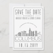 Invitation Style Mariage déco Columbus Skyline Enregistrer la (Devant)