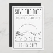 Invitation Style Mariage déco de Sydney Skyline Enregistrer l (Devant / Derrière)