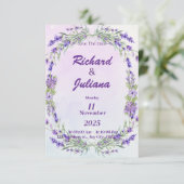 Invitation style mariage lavande (Debout devant)