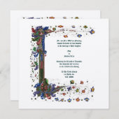 Invitation Style médiéval victorien de l'époque (Devant / Derrière)