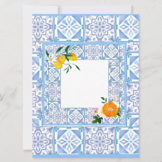 Invitation style méditerranéen,citron,style amalfi, (Devant)